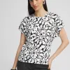 Discount Abstract Bat Wing Sleeve Tee Tops