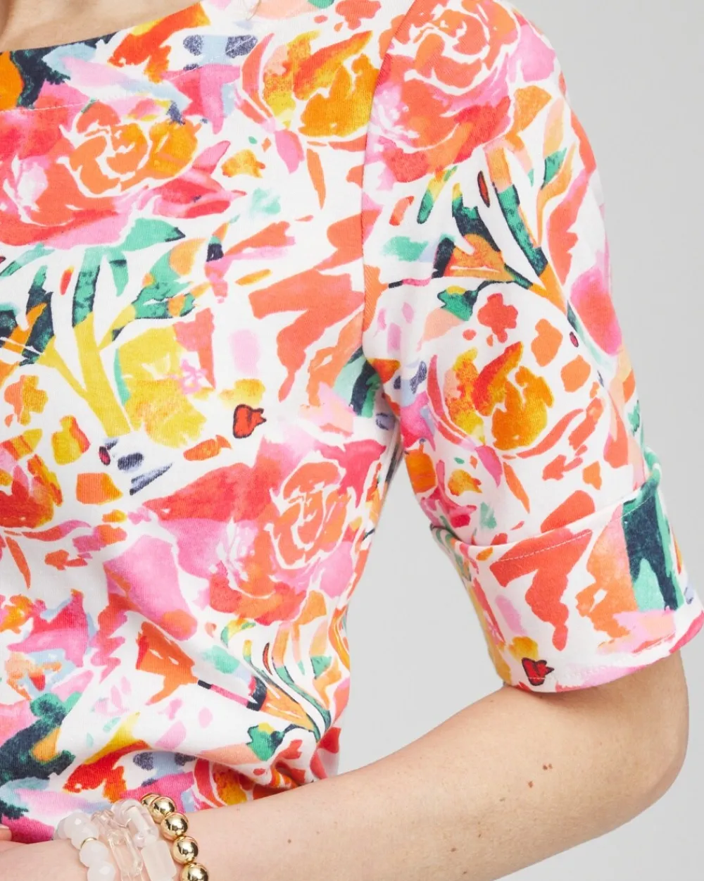 Best Abstract Bateau Neck Tee Tops