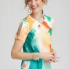Store Abstract Cold Shoulder Tee Tops