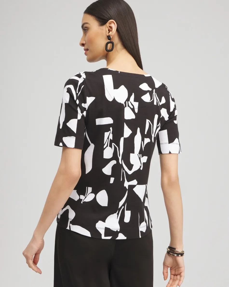 Store Abstract Everyday Elbow Sleeve Tee Tops