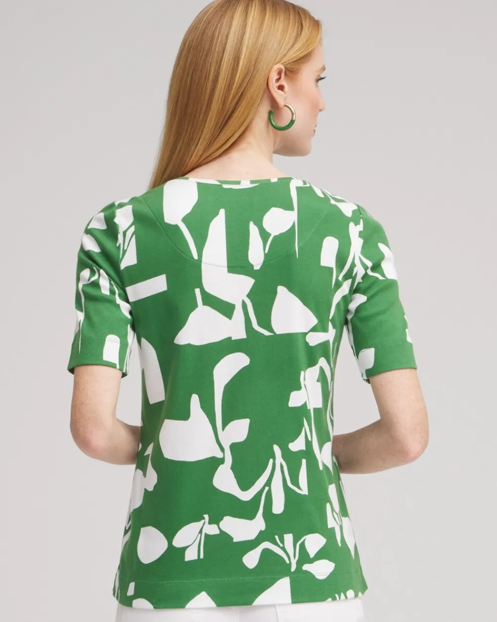 Best Abstract Everyday Elbow Sleeve Tee Tops