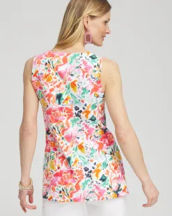 Clearance Abstract Notch Neck Tank Tops