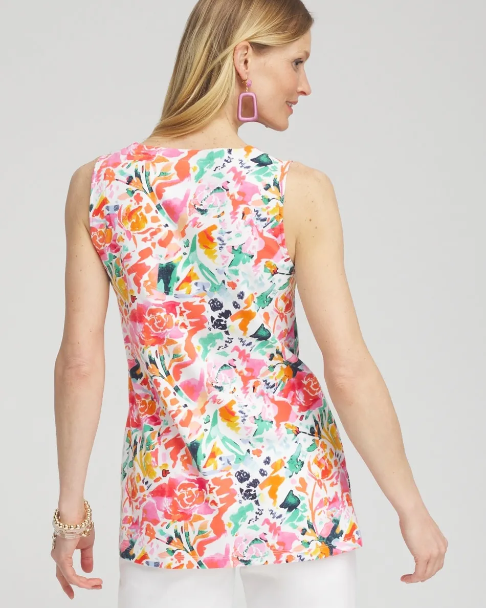 Clearance Abstract Notch Neck Tank Tops