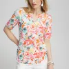 Flash Sale Abstract Notch Neck Tee Tops