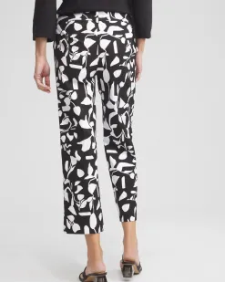 Fashion Abstract Print Trapunto Cropped Pants Pants