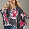 Flash Sale Animal Border Trim Button Poncho Tops | Ponchos & Ruanas
