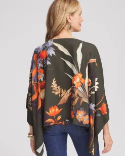 Cheap Autumn Floral Poncho Tops | Ponchos & Ruanas