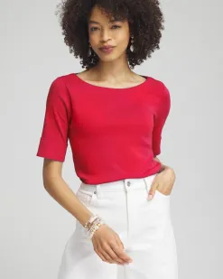 Discount Bateau Neck Tee Tops