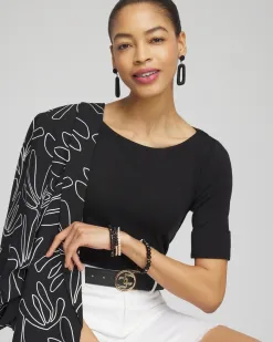 Discount Bateau Neck Tee Tops