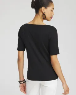 Discount Bateau Neck Tee Tops