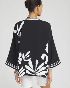 Cheap & White Floral Kimono Tops