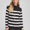 Outlet & White Striped Mock Neck Top Tops