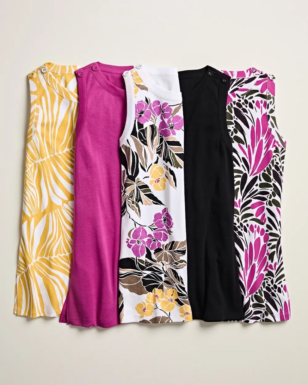 Hot Blooms Button Detail Tunic Tops