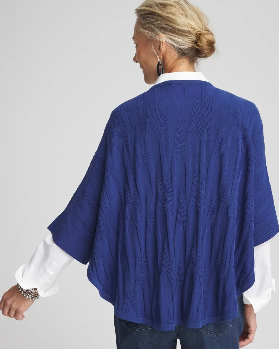 Best Boat Neck Cuffed Sweater Poncho Tops