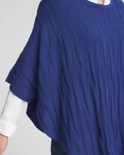 Best Boat Neck Cuffed Sweater Poncho Tops