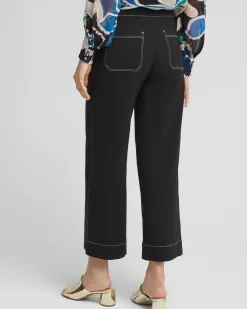 Best Sale Brigitte Contrast Stitch Wide Leg Cropped Pants Pants