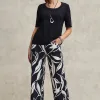 Shop Brigitte Swirl Wide Leg Cropped Pants Pants