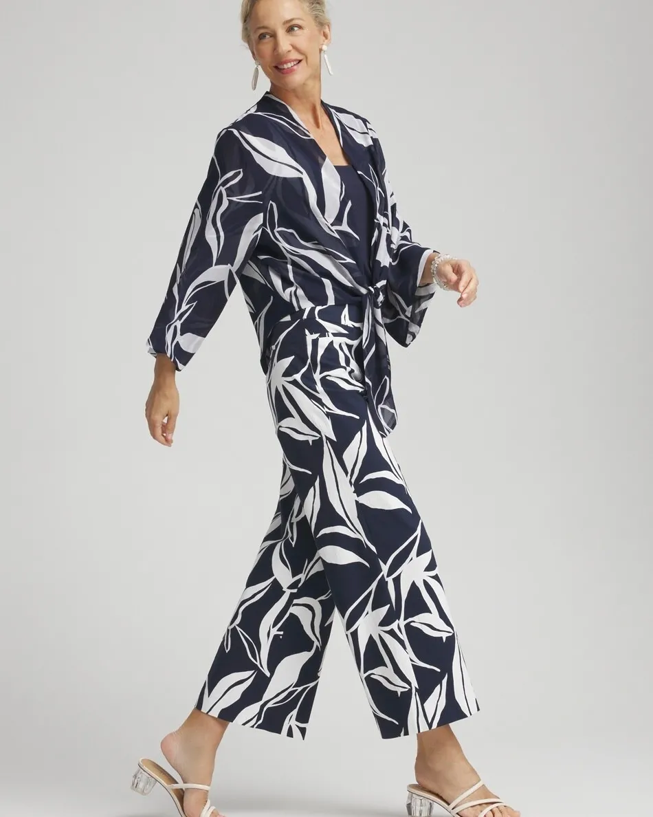 Shop Brigitte Swirl Wide Leg Cropped Pants Pants