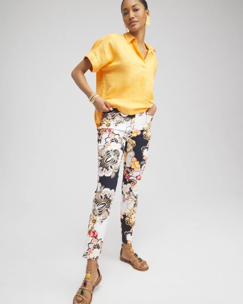 New Brigitte Warm Floral Ankle Pants Pants