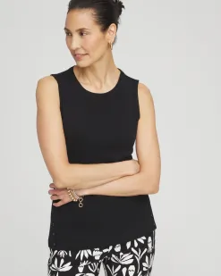 Cheap Button Detail Tank Tops