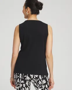 Cheap Button Detail Tank Tops