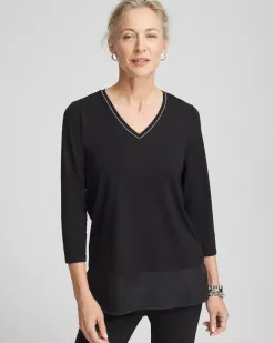 Shop Caviar Satin Mix Tunic Tops