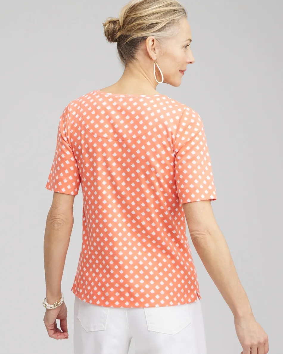 Shop Checkered Everyday Elbow Sleeve Tee Tops