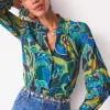 Best Sale Chiffon Clip Dot Swirl Print Blouse Tops | Blouses & Shirts