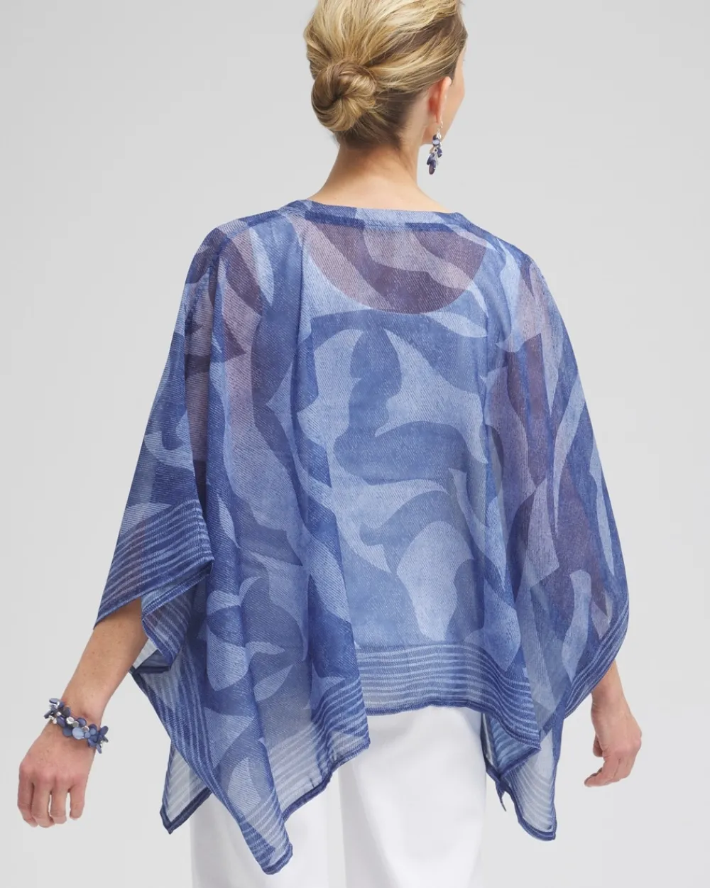 Shop Chiffon Cool Abstract Poncho Tops