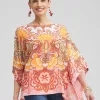 Discount Chiffon Paisley Poncho Tops