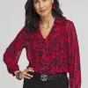 Outlet Chiffon Ruffle Neck Blouse Tops | Blouses & Shirts