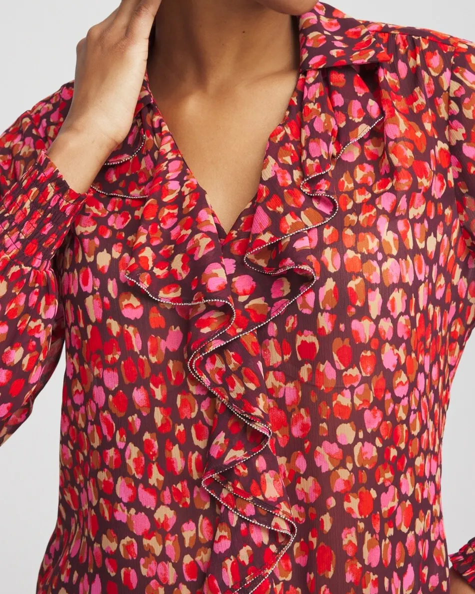 Clearance Chiffon Ruffle-Trim Blouse Tops | Blouses & Shirts