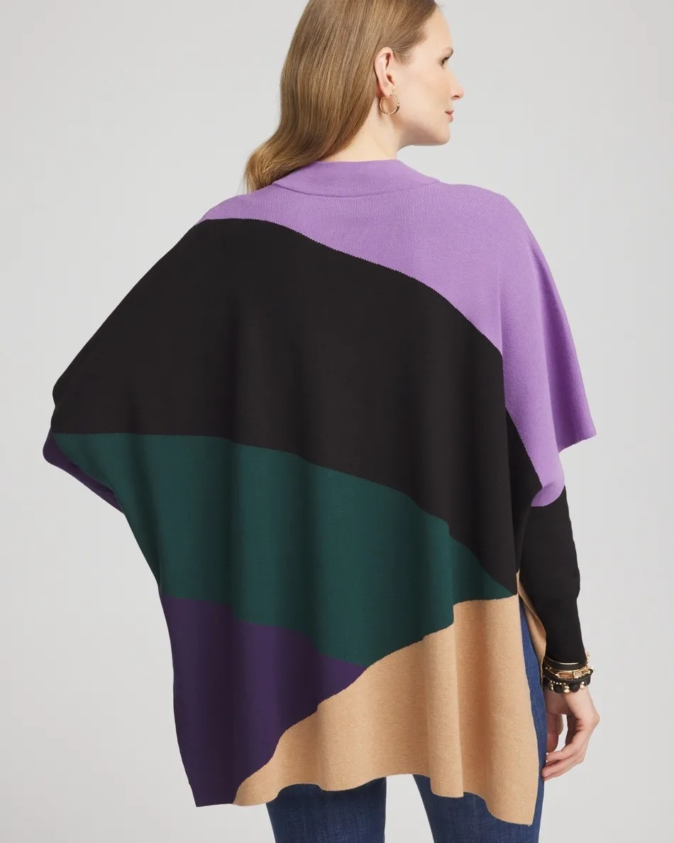 Best Colorblock Sweater Ruana Tops | Ponchos & Ruanas