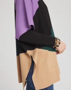 Best Colorblock Sweater Ruana Tops | Ponchos & Ruanas