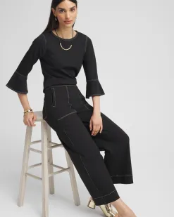 Best Sale Contrast Stitch Detail Top Tops