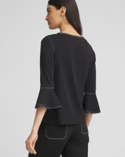 Best Sale Contrast Stitch Detail Top Tops