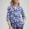 Online Cotton Leaf Print Shirt Tops