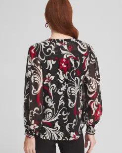 Outlet Crinkle Chiffon Floral Blouse Tops | Blouses & Shirts