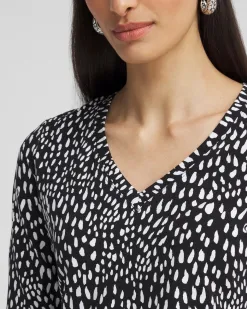 Sale Dot Print 3/4 Sleeve Perfect Tee Tops