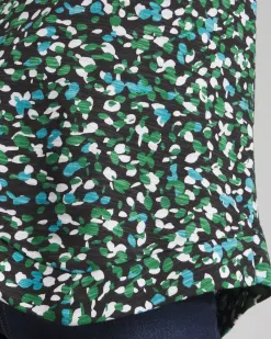 Discount Dots Asymmetrical Elbow Sleeve Tee Tops
