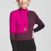 Hot Ecovero™ Colorblock Turtleneck Pullover Sweater Sweaters