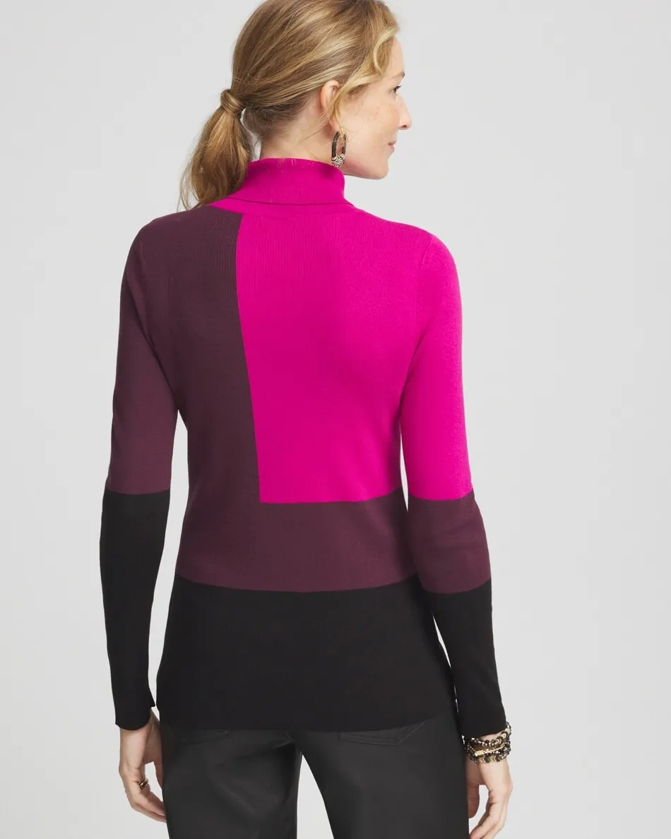 Hot Ecovero™ Colorblock Turtleneck Pullover Sweater Sweaters