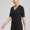 Outlet Elbow Sleeve A-line Tee Tops