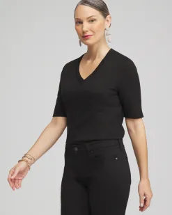 Outlet Elbow Sleeve A-line Tee Tops