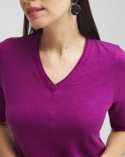 Outlet Elbow Sleeve A-line Tee Tops