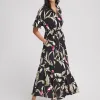 Online Elbow-sleeve Tiered Maxi Dress Dresses