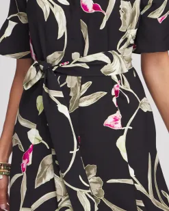Online Elbow-sleeve Tiered Maxi Dress Dresses