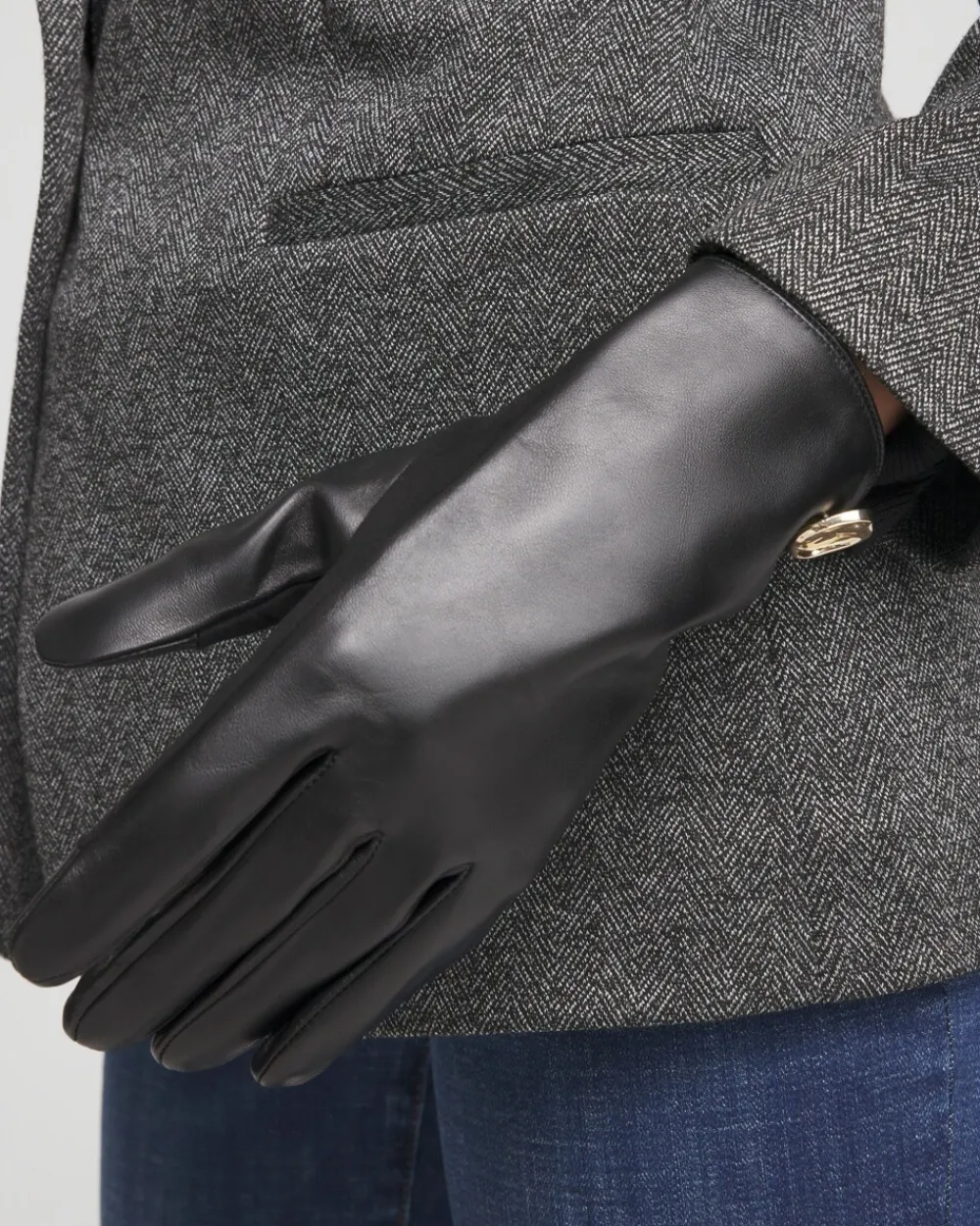 Store Embellished Leather Gloves Cold Weather Accessories
