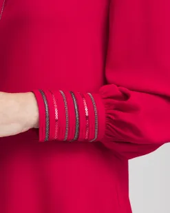 Flash Sale Embellished Cuffs Button Front Shirt Tops | Blouses & Shirts