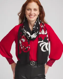 Hot Embellished Floral Scarf Scarves
